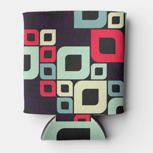 Abstracte geometrische, computationele kunstillust blikjeskoeler (Voorkant)