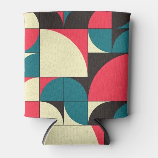 Abstracte geometrische, computationele kunstillust blikjeskoeler (Voorkant)