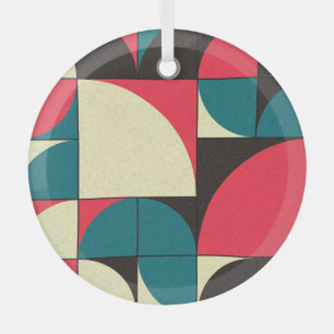 Abstracte geometrische, computationele kunstillust glas ornament