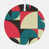 Abstracte geometrische, computationele kunstillust glas ornament (Achterkant)