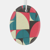 Abstracte geometrische, computationele kunstillust glas ornament (Voorkant Rechts)