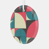 Abstracte geometrische, computationele kunstillust glas ornament (Voorkant links)
