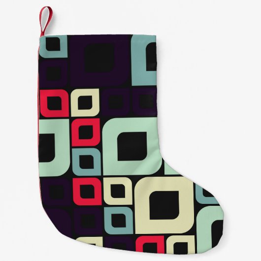 Abstracte geometrische, computationele kunstillust kleine kerstsok (Voorkant)