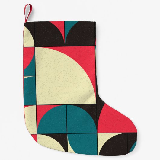 Abstracte geometrische, computationele kunstillust kleine kerstsok (Voorkant)