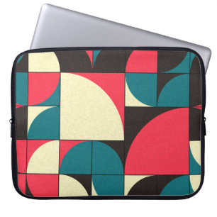 Abstracte geometrische, computationele kunstillust laptop sleeve