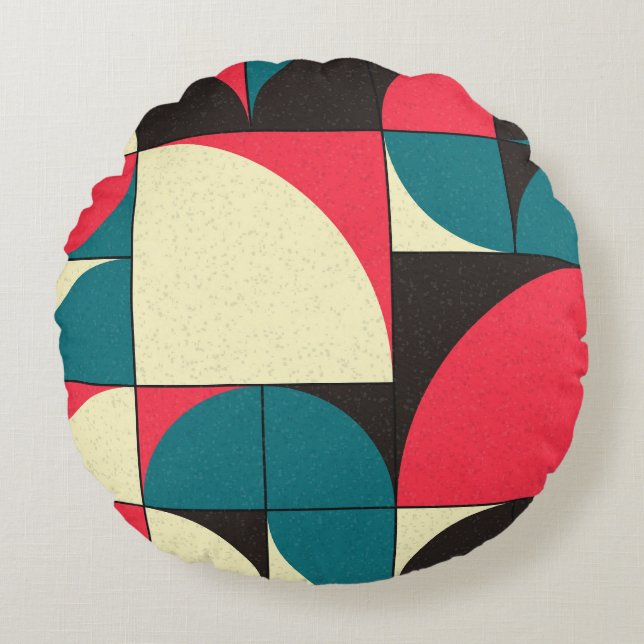 Abstracte geometrische, computationele kunstillust rond kussen (Voorkant)