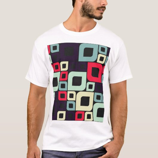 Abstracte geometrische, computationele kunstillust t-shirt (Voorkant)