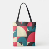 Abstracte geometrische, computationele kunstillust tote bag (Achterkant)