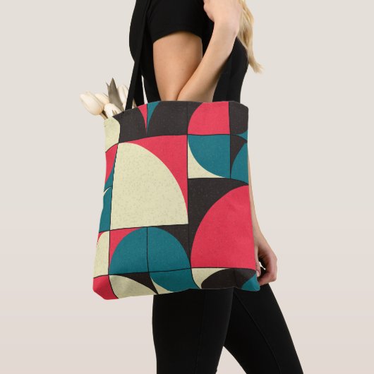 Abstracte geometrische, computationele kunstillust tote bag (Dichtbij)