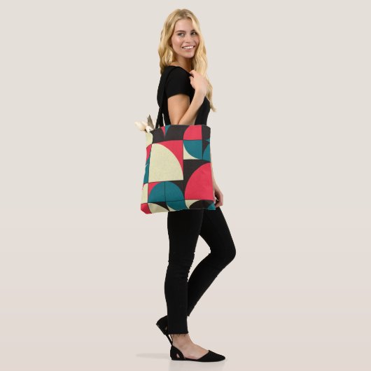 Abstracte geometrische, computationele kunstillust tote bag (Op model)