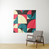 Abstracte geometrische, computationele kunstillust wandkleed (In situ)