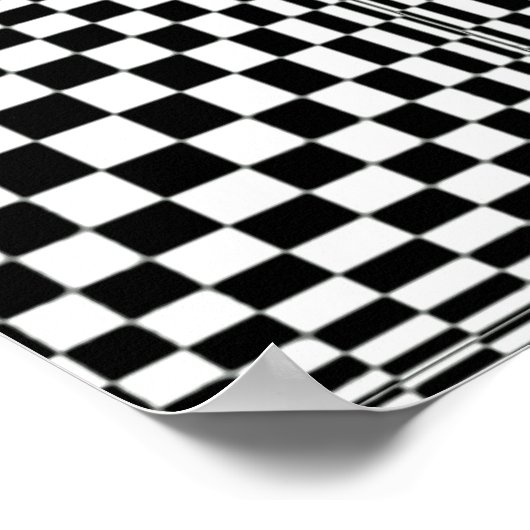 Abstracte Geometrische Cool 3D Black White Squares Poster (Hoek)