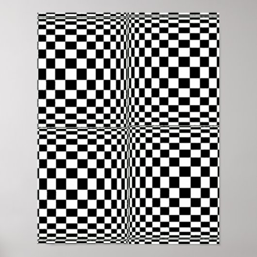Abstracte Geometrische Cool 3D Black White Squares Poster (Voorkant)