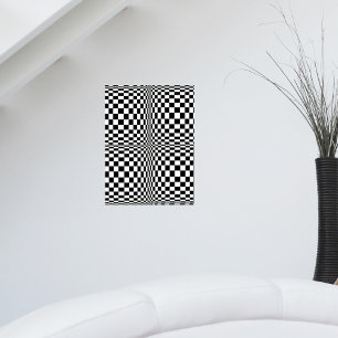 Abstracte Geometrische Cool 3D Black White Squares Poster