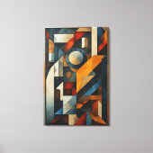 Abstracte Geometrische Cubistische Moderne Canvas Afdruk (Voorkant)