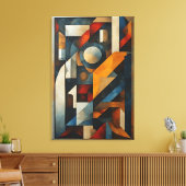 Abstracte Geometrische Cubistische Moderne Canvas Afdruk (Insitu (Woonkamer))