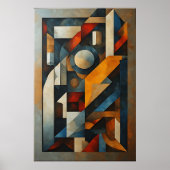 Abstracte Geometrische Cubistische Moderne Poster (Voorkant)
