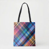 abstracte geometrische diagonale diagonaal regenbo tote bag (Voorkant)