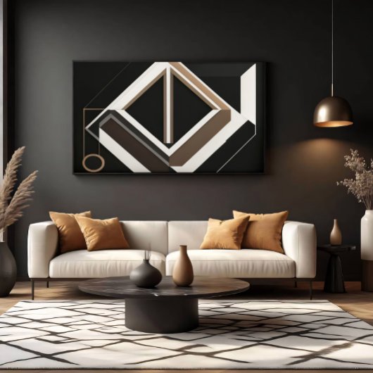 Abstracte geometrische diamant moderne Bauhaus Canvas Afdruk