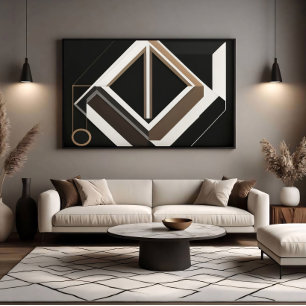 Abstracte Geometrische Diamant Moderne Bauhaus Poster