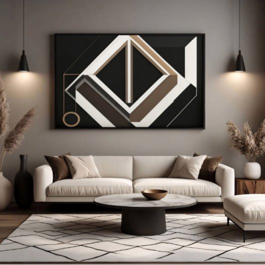 Abstracte Geometrische Diamant Moderne Bauhaus Poster