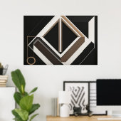 Abstracte Geometrische Diamant Moderne Bauhaus Poster (Thuiskantoor)