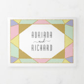 Abstracte geometrische diamant moderne bruiloft drieluik uitnodiging (Cover)