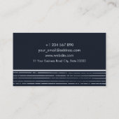 Abstracte geometrische donkerblauwe fotograaf visitekaartje (Achterkant)