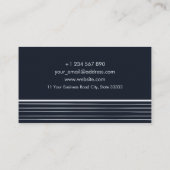 Abstracte geometrische donkerblauwe fotograaf visitekaartje (Achterkant)