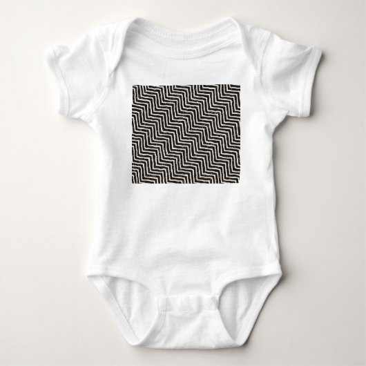 Abstracte geometrische doodle: zwart wit patroon romper (Voorkant)
