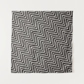 Abstracte geometrische doodle: zwart wit patroon wandkleed (Voorkant (horizontaal))