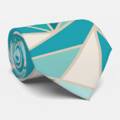 Abstracte geometrische driehoeken, lagune, blauw,  stropdas (Opgerold)