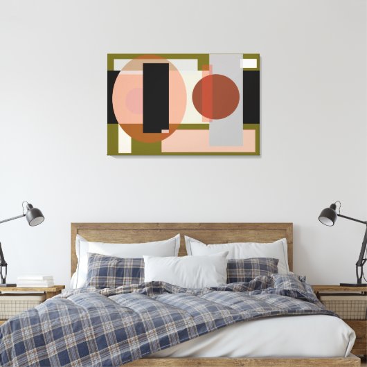 Abstracte geometrische ei en vormen canvas afdruk (Insitu (Slaapkamer))