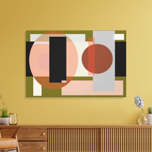 Abstracte geometrische ei en vormen canvas afdruk (Insitu (Woonkamer))