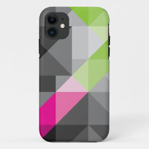 Abstracte geometrische elegante grijze roze groene iPhone 11 hoesje