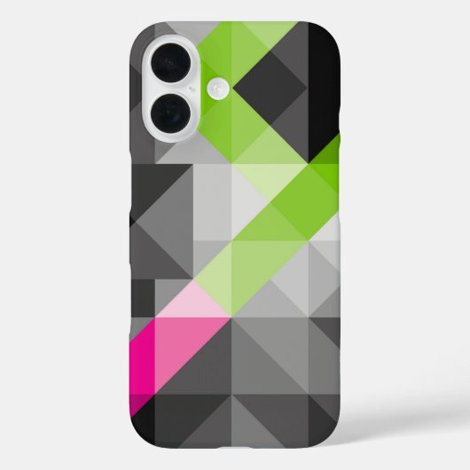 Abstracte geometrische elegante grijze roze groene Case-Mate iPhone case (Achterkant)