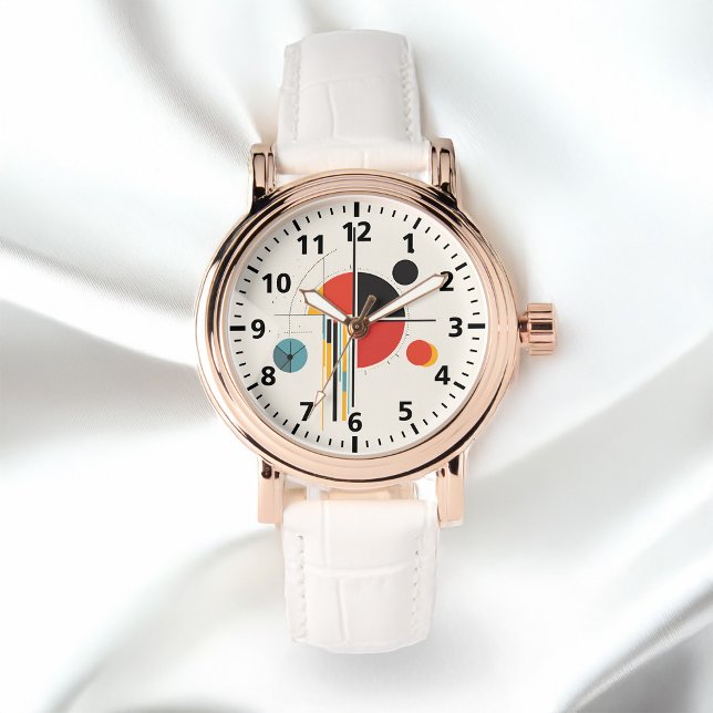 Abstracte geometrische elementen Moderne kunstcomp Horloge (Creator heeft geüpload)