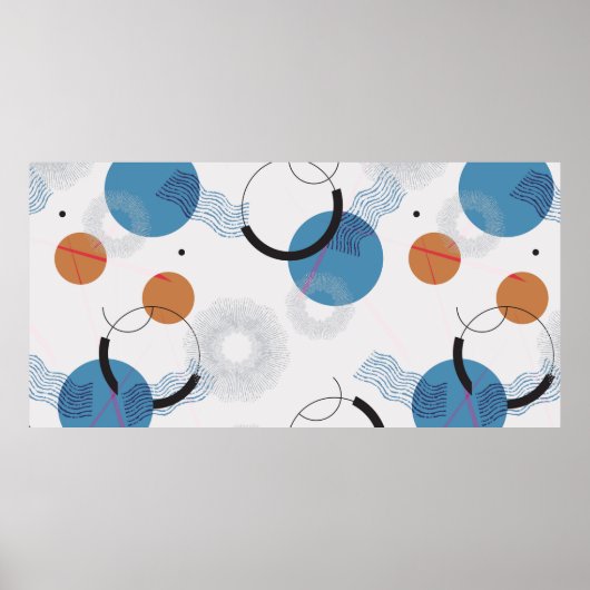  abstracte geometrische en penseelvormen naadloos poster (Voorkant)