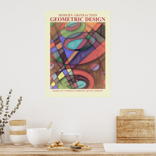 Abstracte geometrische EP-nummer 3 Poster (Keuken)