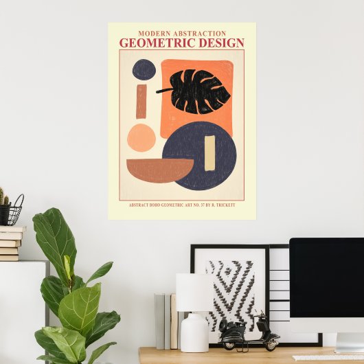 Abstracte geometrische EP-nummer 7 Poster (Thuiskantoor)