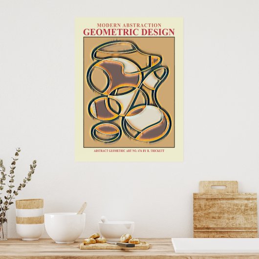 Abstracte geometrische EP-nummer 9 Poster (Keuken)