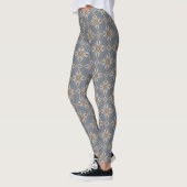 Abstracte geometrische Floral print grijze Legging (Links)