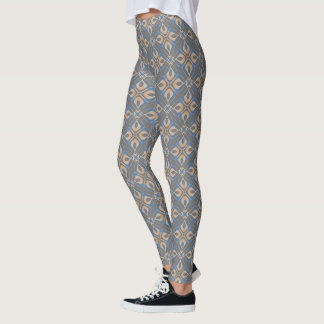 Abstracte geometrische Floral print grijze Legging