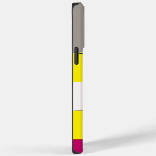 Abstracte geometrische fuchsia citroengeel blauw n Case-Mate iPhone case (Achterkant / Rechts)