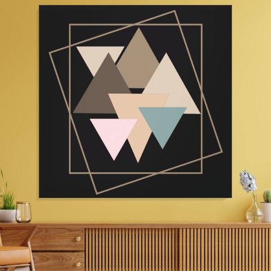 Abstracte geometrische futuristische kunst canvas afdruk (Insitu (Woonkamer))