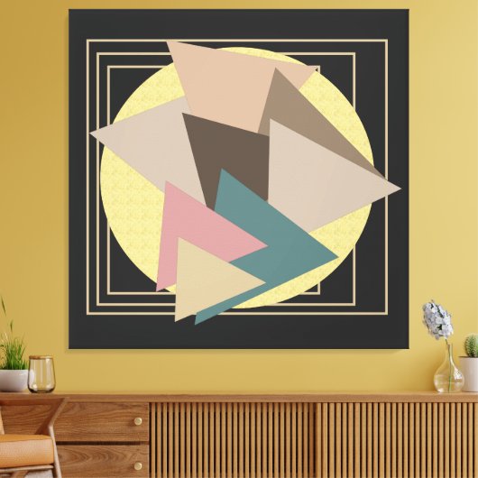 Abstracte geometrische futuristische kunst canvas afdruk (Insitu (Woonkamer))