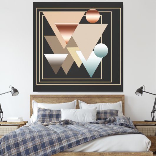 Abstracte geometrische futuristische kunst canvas afdruk (Insitu (Slaapkamer))