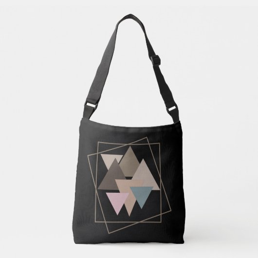 Abstracte geometrische futuristische kunst crossbody tas (Voorkant)