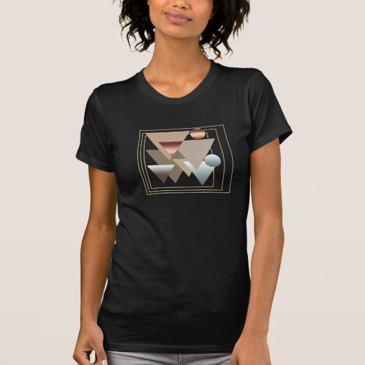 Abstracte geometrische futuristische kunst t-shirt (Voorkant)