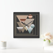 Abstracte geometrische futuristische kunst vierkante klok (Huis)